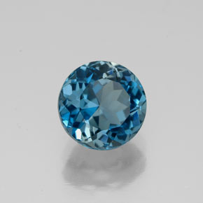 Topazio naturale blu da 1,89 ct, taglio rotondo, VVS