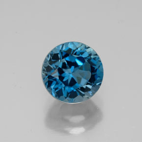 Topazio naturale blu da 1,93 ct, taglio rotondo, VVS