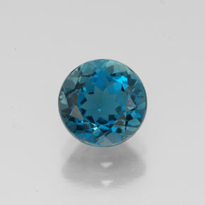Topazio naturale blu da 1,64 ct, taglio rotondo, VVS