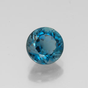 Topazio naturale blu da 1,64 ct, taglio rotondo, VVS
