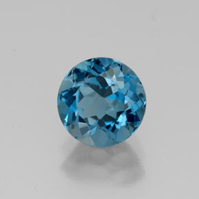 Topazio naturale blu da 1,73 ct, taglio rotondo, VVS
