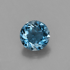 Topazio naturale blu da 1,12 ct, taglio rotondo, VVS-VS