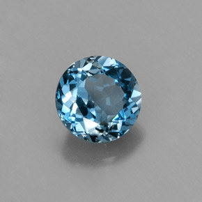 Topazio naturale blu da 1,12 ct, taglio rotondo, VVS-VS