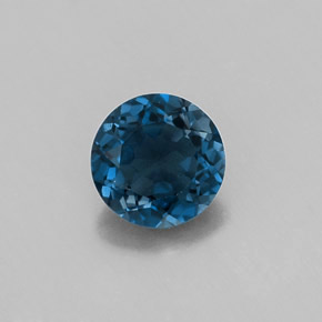 Topazio naturale blu da 0,93 ct, taglio rotondo, VVS-VS