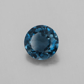 Topazio naturale blu da 0,93 ct, taglio rotondo, VVS-VS