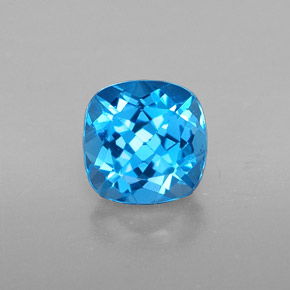 Topazio naturale blu da 1,92 ct, taglio a cuscino, VS