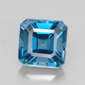 Topazio naturale blu da 1,93 ct, taglio smeraldo, VVS