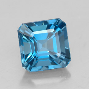 Topazio naturale blu da 1,93 ct, taglio smeraldo, VVS