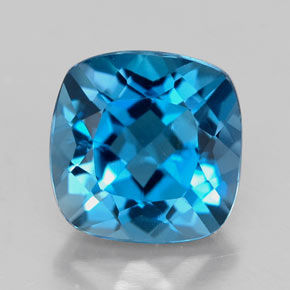 Topazio naturale blu da 2,63 ct, taglio a cuscino, VVS-VS