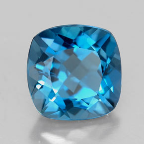 Topazio naturale blu da 2,63 ct, taglio a cuscino, VVS-VS