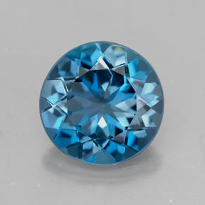 Topazio naturale blu da 2,84 ct, taglio rotondo, VVS-VS