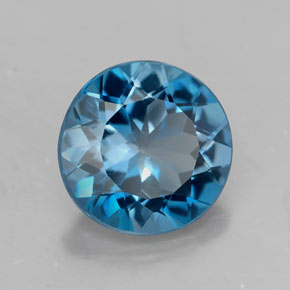 Topazio naturale blu da 2,84 ct, taglio rotondo, VVS-VS