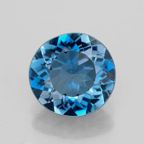Topazio naturale blu da 2,56 ct, taglio rotondo, VVS