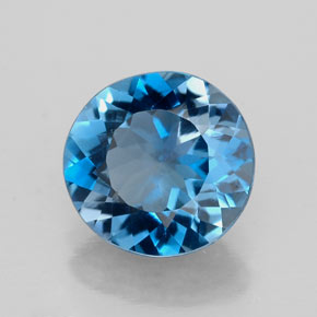 Topazio naturale blu da 2,56 ct, taglio rotondo, VVS