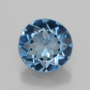 Topazio naturale blu da 2,83 ct, taglio rotondo, VS