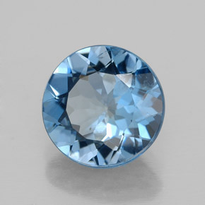 Topazio naturale blu da 2,83 ct, taglio rotondo, VS