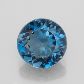 Topazio naturale blu da 2,87 ct, taglio rotondo, VVS