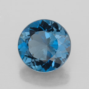 Topazio naturale blu da 2,87 ct, taglio rotondo, VVS