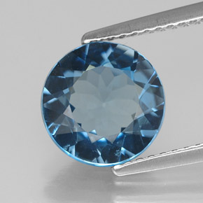 Topazio naturale blu da 2,80 ct, taglio rotondo, VS