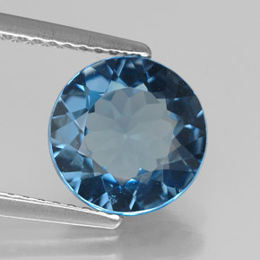 Topazio naturale blu da 2,80 ct, taglio rotondo, VS