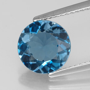 Topazio naturale blu da 2,54 ct, taglio rotondo, VVS