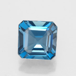 Topazio naturale blu da 1,78 ct, taglio smeraldo, VVS
