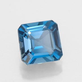 Topazio naturale blu da 1,78 ct, taglio smeraldo, VVS