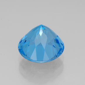 Topazio naturale blu da 2,44 ct, taglio rotondo, VVS