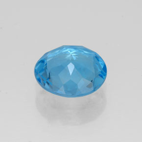 Topazio naturale blu da 1,21 ct, taglio rotondo, VVS
