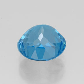 Topazio naturale blu da 2,38 ct, taglio rotondo, VVS
