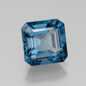 Topazio naturale blu da 1,87 ct, taglio smeraldo, VVS