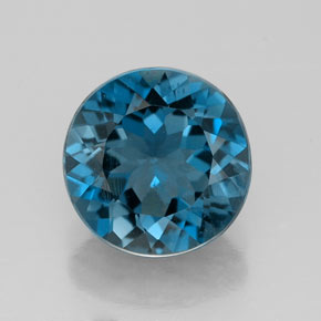 Topazio naturale blu da 2,86 ct, taglio rotondo, VS