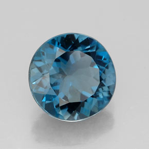Topazio naturale blu da 2,86 ct, taglio rotondo, VS