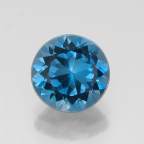 Topazio naturale blu da 2,36 ct, taglio rotondo, VVS