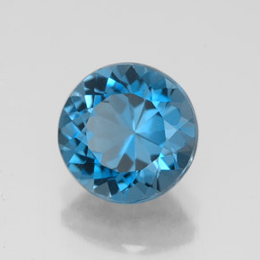 Topazio naturale blu da 2,36 ct, taglio rotondo, VVS