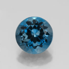 Topazio naturale blu da 2,41 ct, taglio rotondo, VS