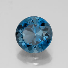 Topazio naturale blu da 2,41 ct, taglio rotondo, VS