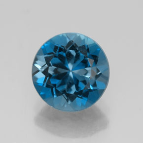 Topazio naturale blu da 2,50 ct, taglio rotondo, VS