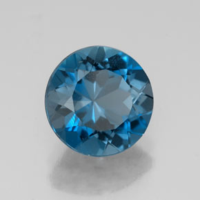 Topazio naturale blu da 2,50 ct, taglio rotondo, VS