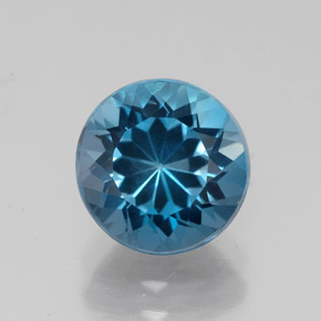 Topazio naturale blu da 2,47 ct, taglio rotondo, VS