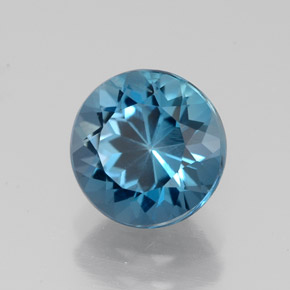 Topazio naturale blu da 2,47 ct, taglio rotondo, VS