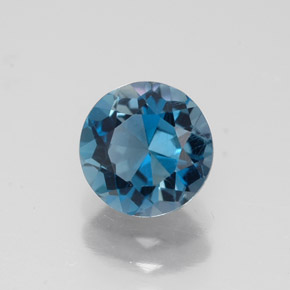 Topazio naturale blu da 1,67 ct, taglio rotondo, VS