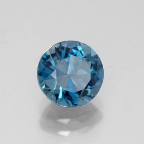 Topazio naturale blu da 1,67 ct, taglio rotondo, VS