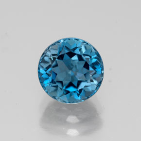 Topazio naturale blu da 1,94 ct, taglio rotondo, VS