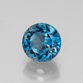 Topazio naturale blu da 1,94 ct, taglio rotondo, VS