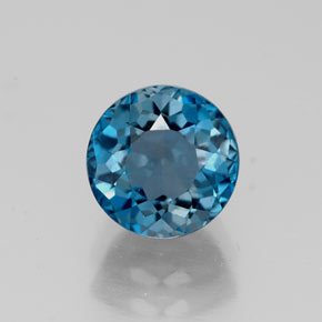 Topazio naturale blu da 2,02 ct, taglio rotondo, VS