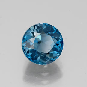 Topazio naturale blu da 2,02 ct, taglio rotondo, VS