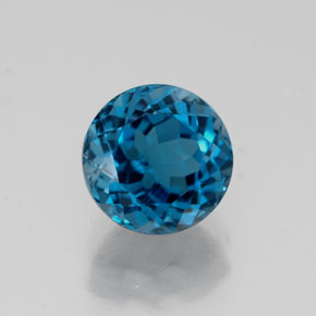 Topazio naturale blu da 1,91 ct, taglio rotondo, VS