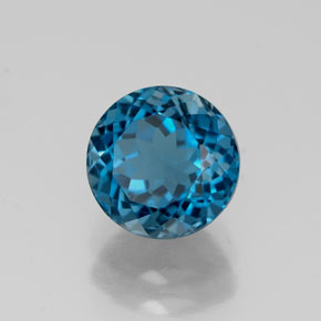 Topazio naturale blu da 1,91 ct, taglio rotondo, VS