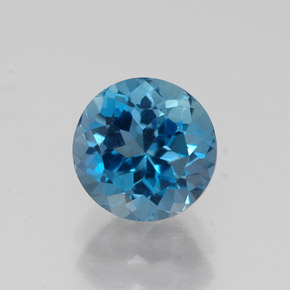 Topazio naturale blu da 2,08 ct, taglio rotondo, VS